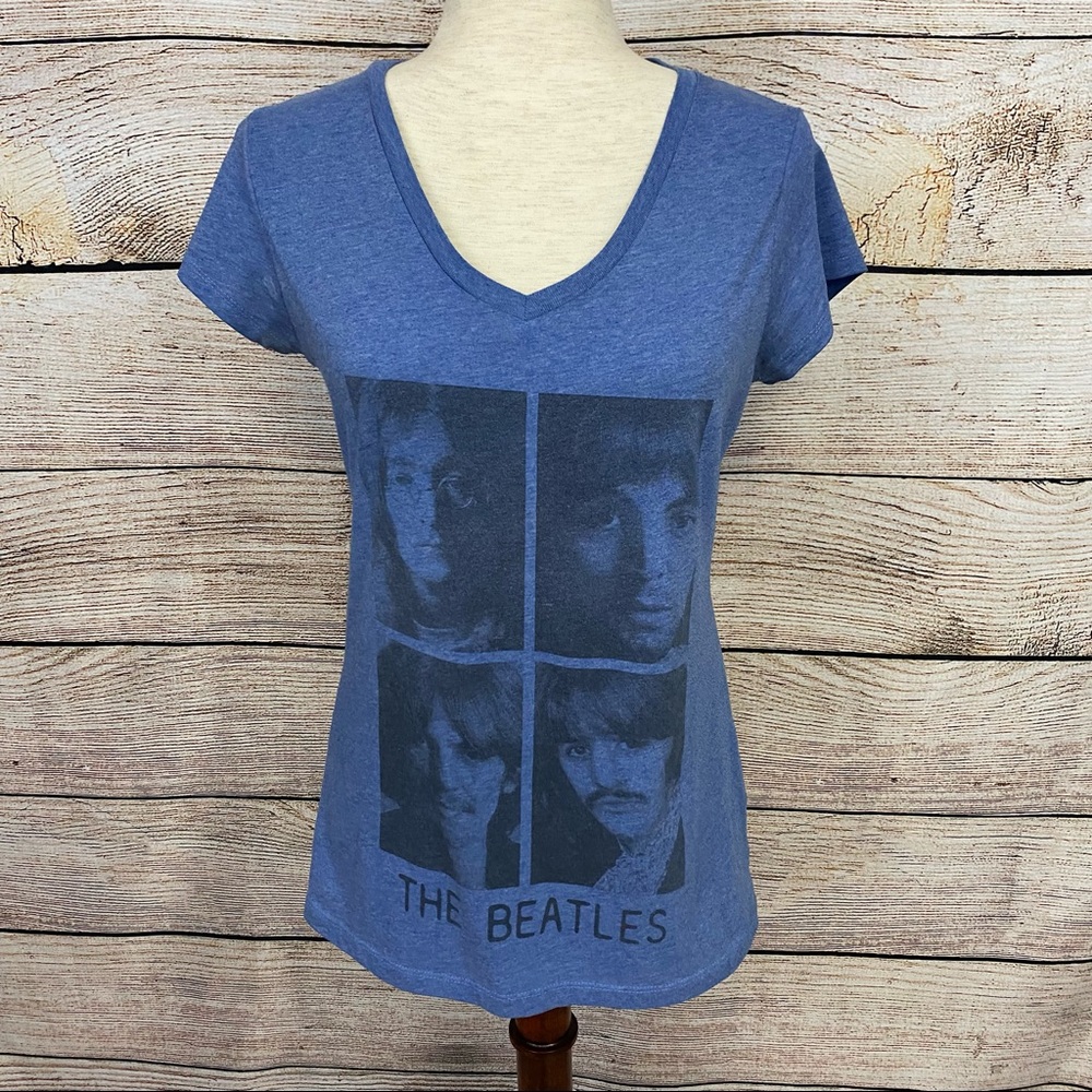 2/$15 The Beatles Blue VNeck Graphic T-Shirt